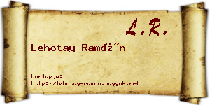 Lehotay Ramón névjegykártya